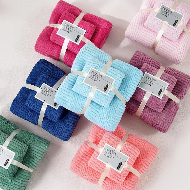 Bulk 2-Piece Coral Fleece Towel Set